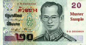 new 20 Baht note, frontsite